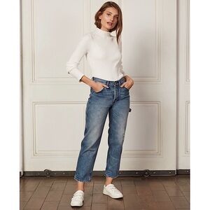 BOYISH 90s Distressed Denim High Rise Button Fly Straight Leg Carpenter Jeans 26